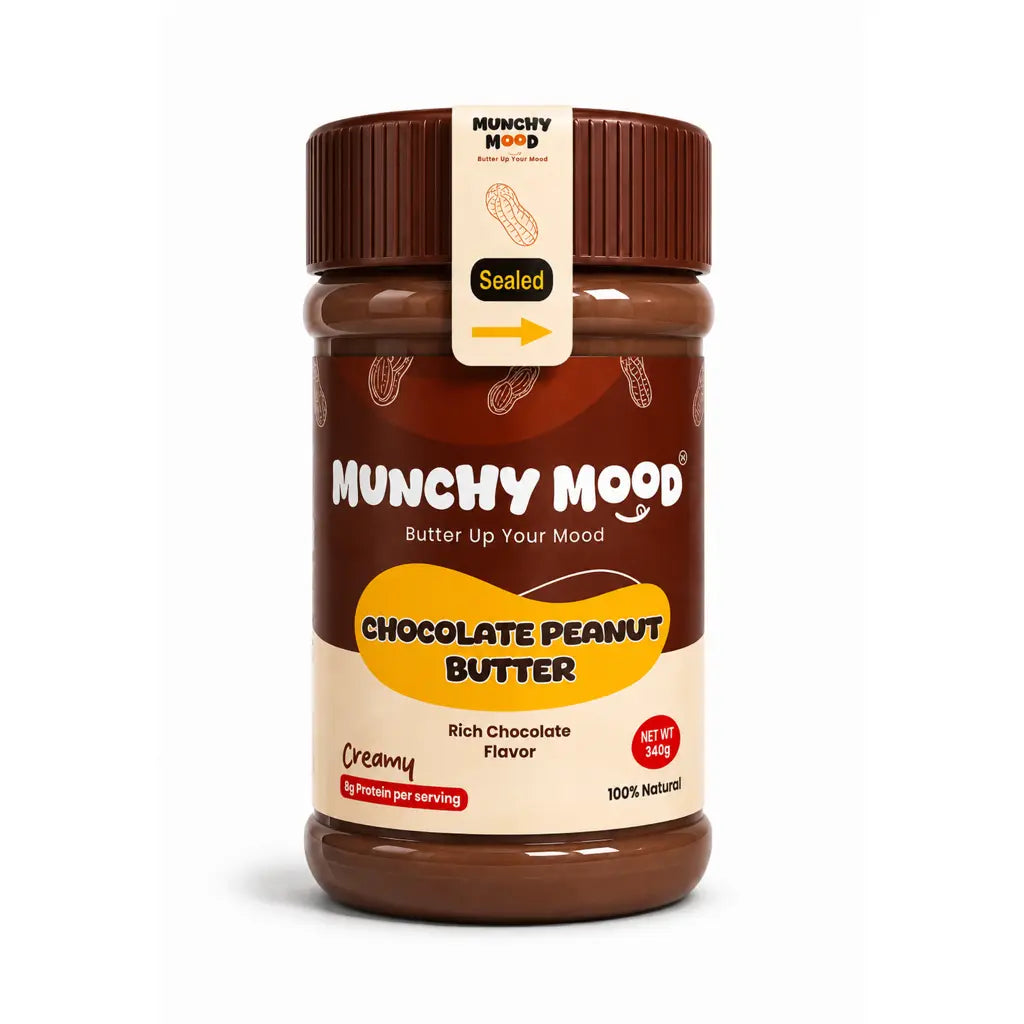 Munchy Mood Chocolate Peanut Butter Creamy 340g rich chocolate flavor with 8g protein
