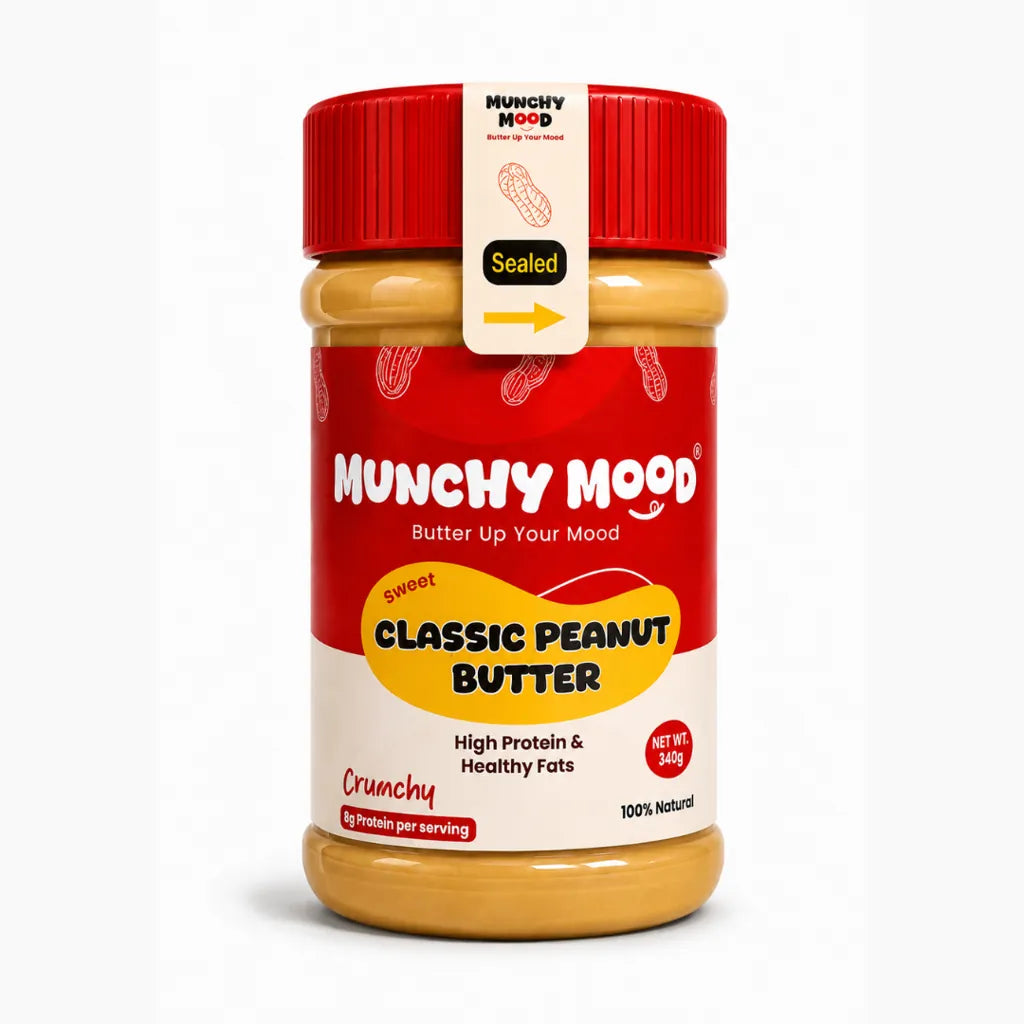 Munchy Mood Classic Peanut Butter Crunchy 340g with healthy fats and 8g protein
